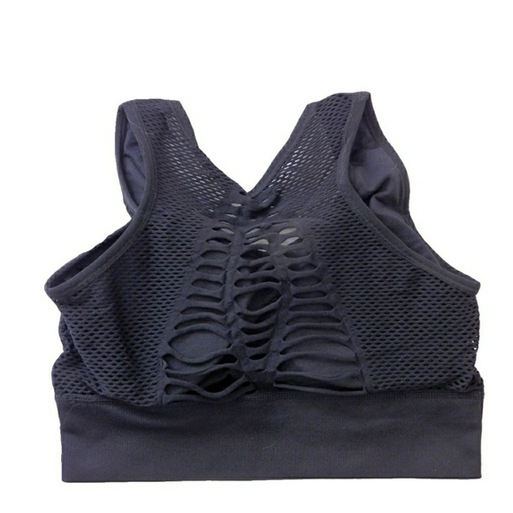 NEW - STRETCHY BLACK CUTOUT YOGA/SPORTS BRA - Picture 5 of 5